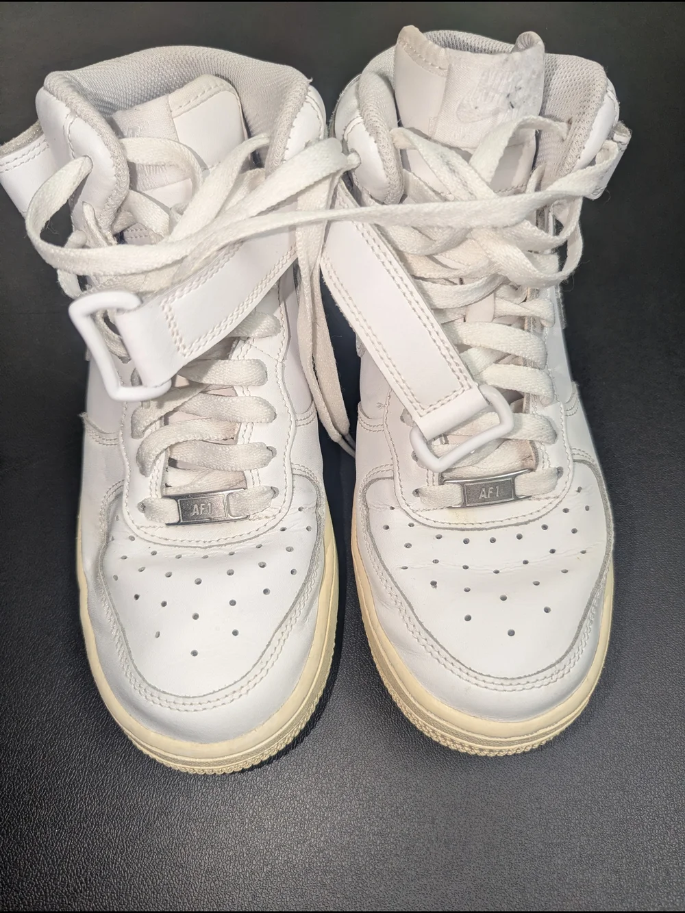 Nike White High-Top Sneakers with Cream Outsole - Picture 2 of 10